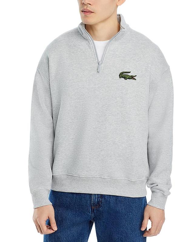 Lacoste Cotton Quarter Zip Logo Sweatshirt Product Image