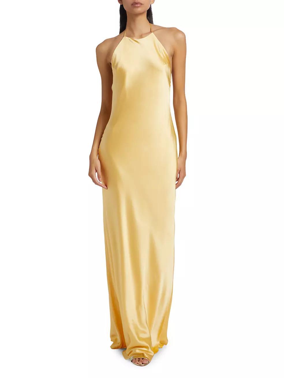 Jeany Silk Halter Gown Product Image