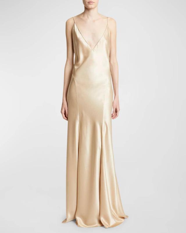 Satin Drop Waist Gown Product Image