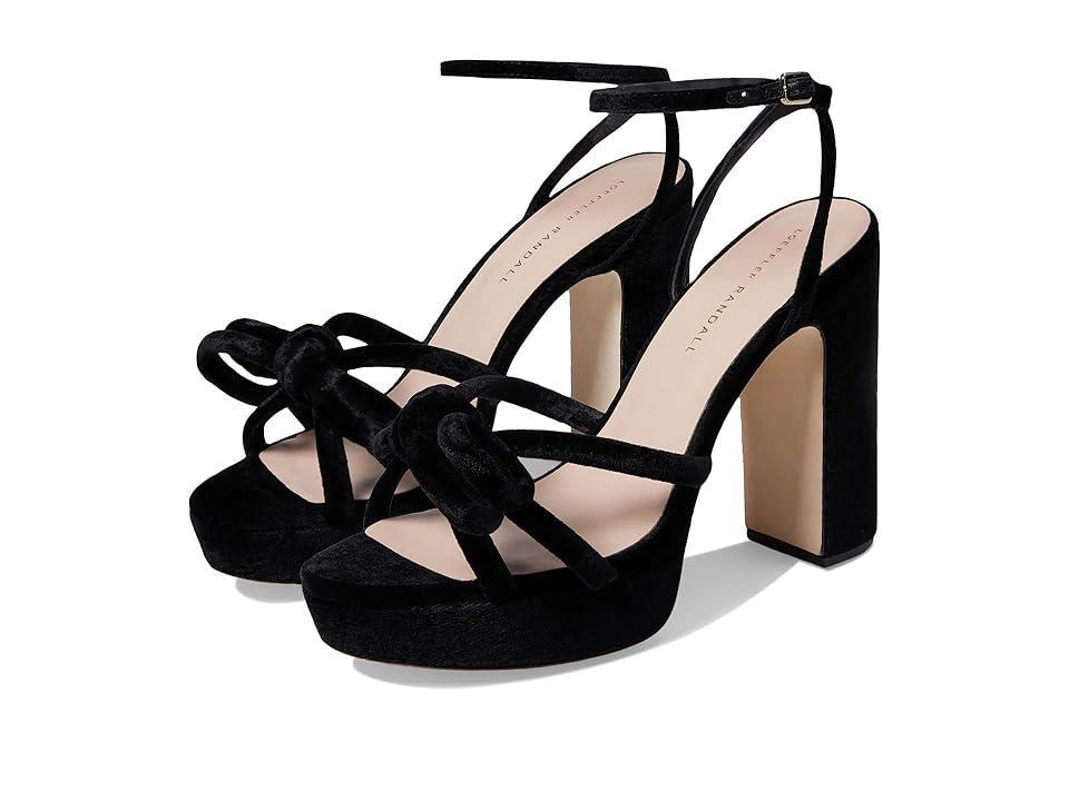 Womens Melany Velvet Bow Heeled Platform Sandals Product Image