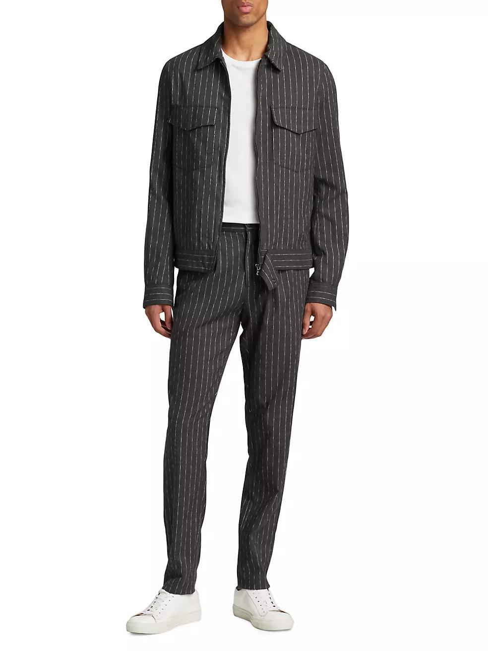 COLLECTION Pinstriped Shirt Jacket Product Image