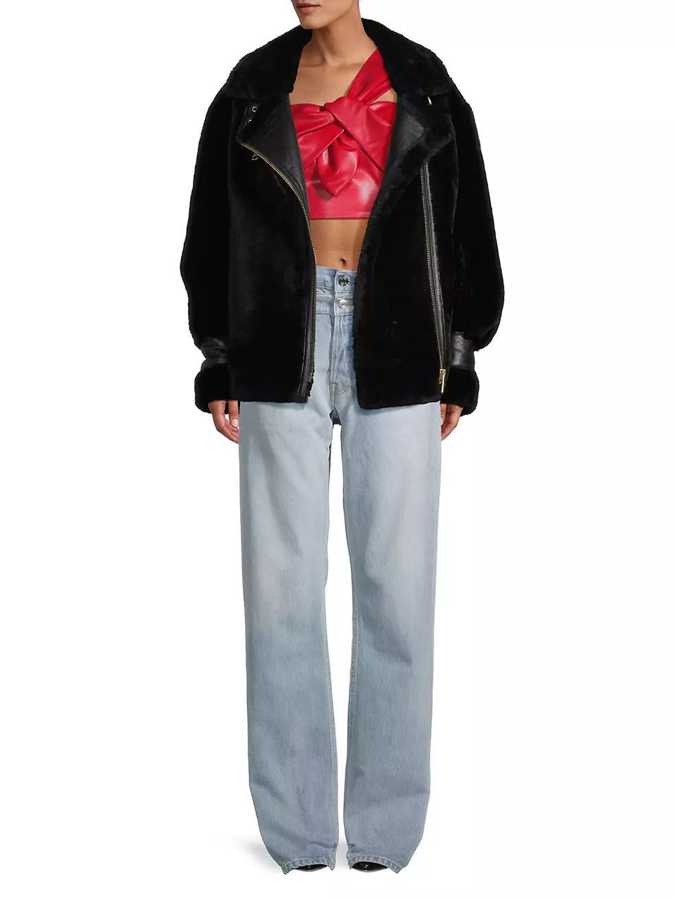 Grand Dyed Shearling & Leather Coat Product Image