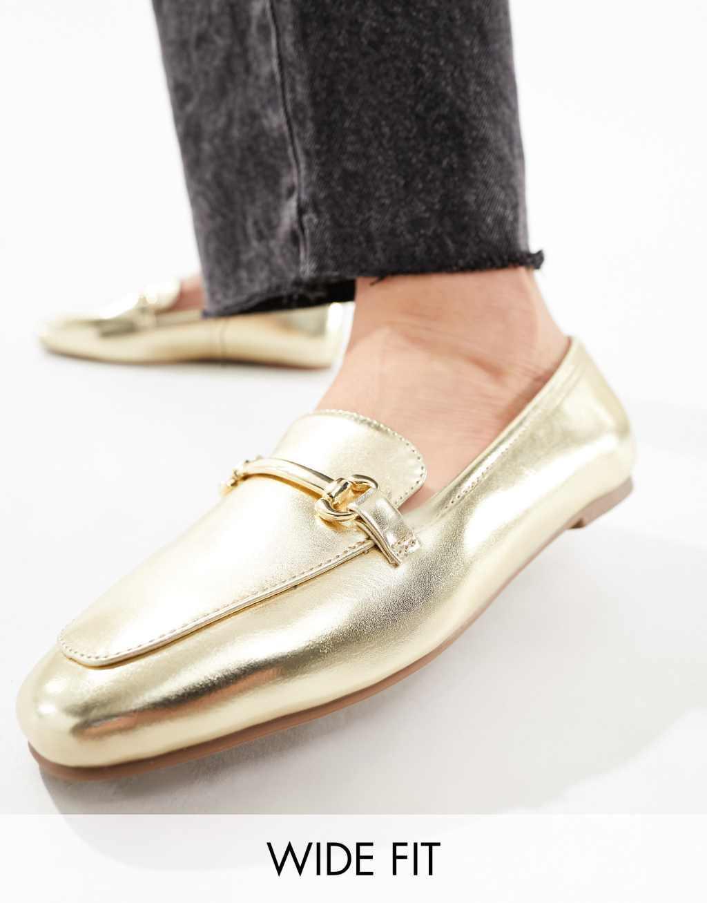 London Rebel wide fit snaffle trim loafers Product Image