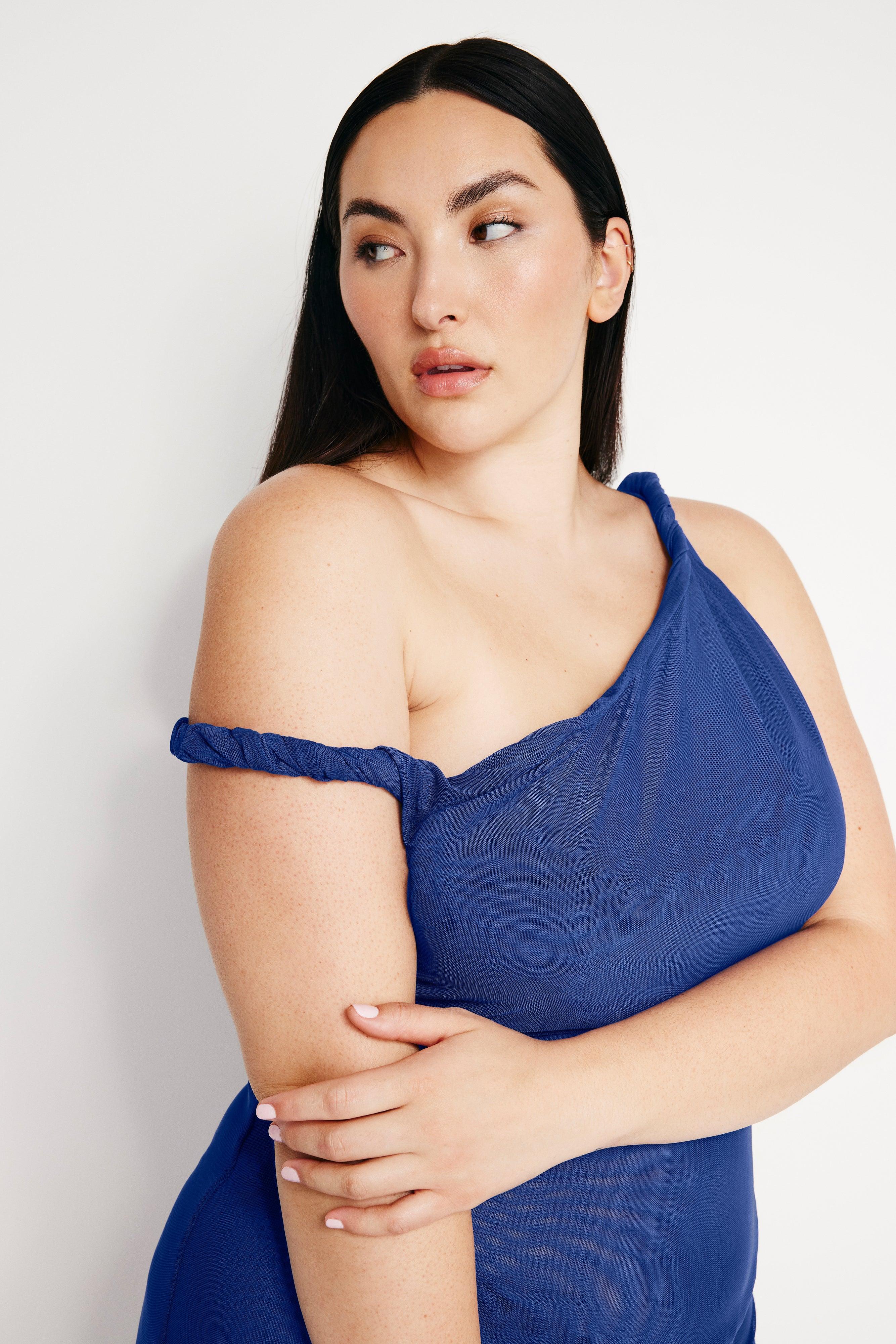 MESH TWIST MAXI DRESS | CAPRI BLUE004 Product Image