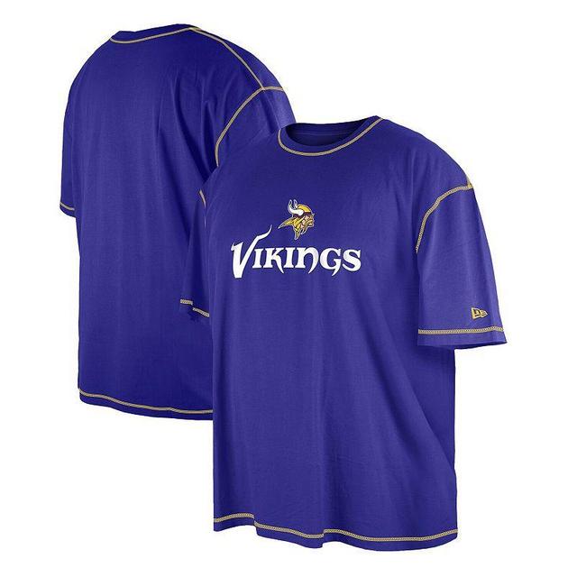 Mens New Era Purple Minnesota Vikings Third Down Big and Tall Puff Print T-shirt Product Image