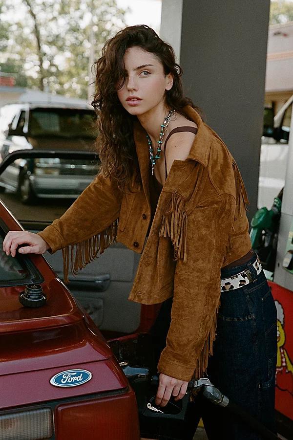 BDG Jessie Faux Suede Fringe Jacket Womens at Urban Outfitters Product Image