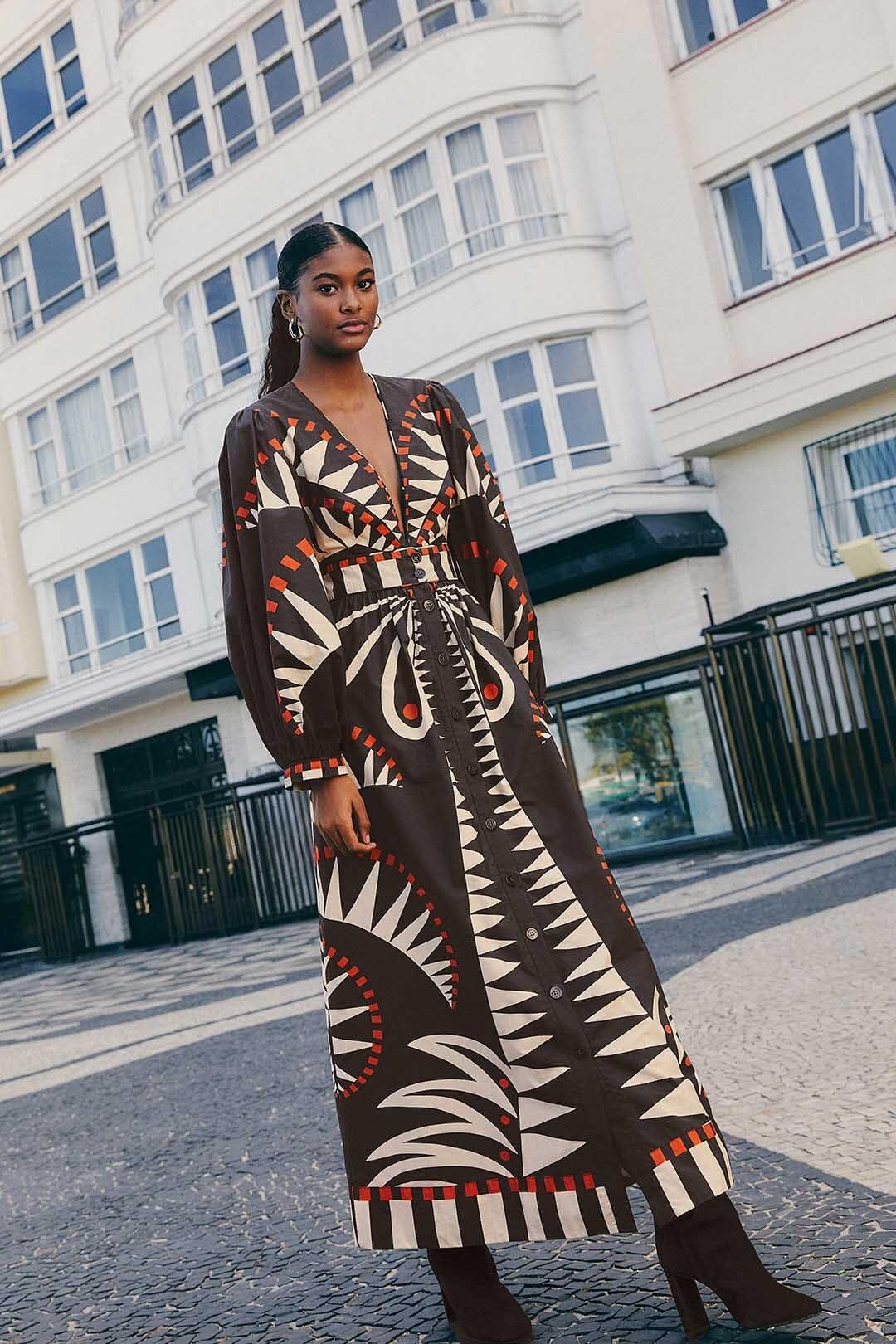 Black Coconut Grove Puff Sleeve Maxi Dress Product Image