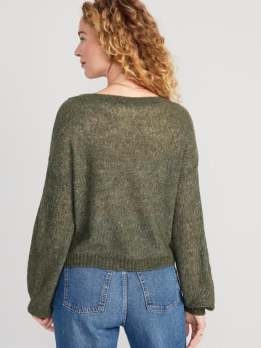 Sheer Boat-Neck Sweater Product Image