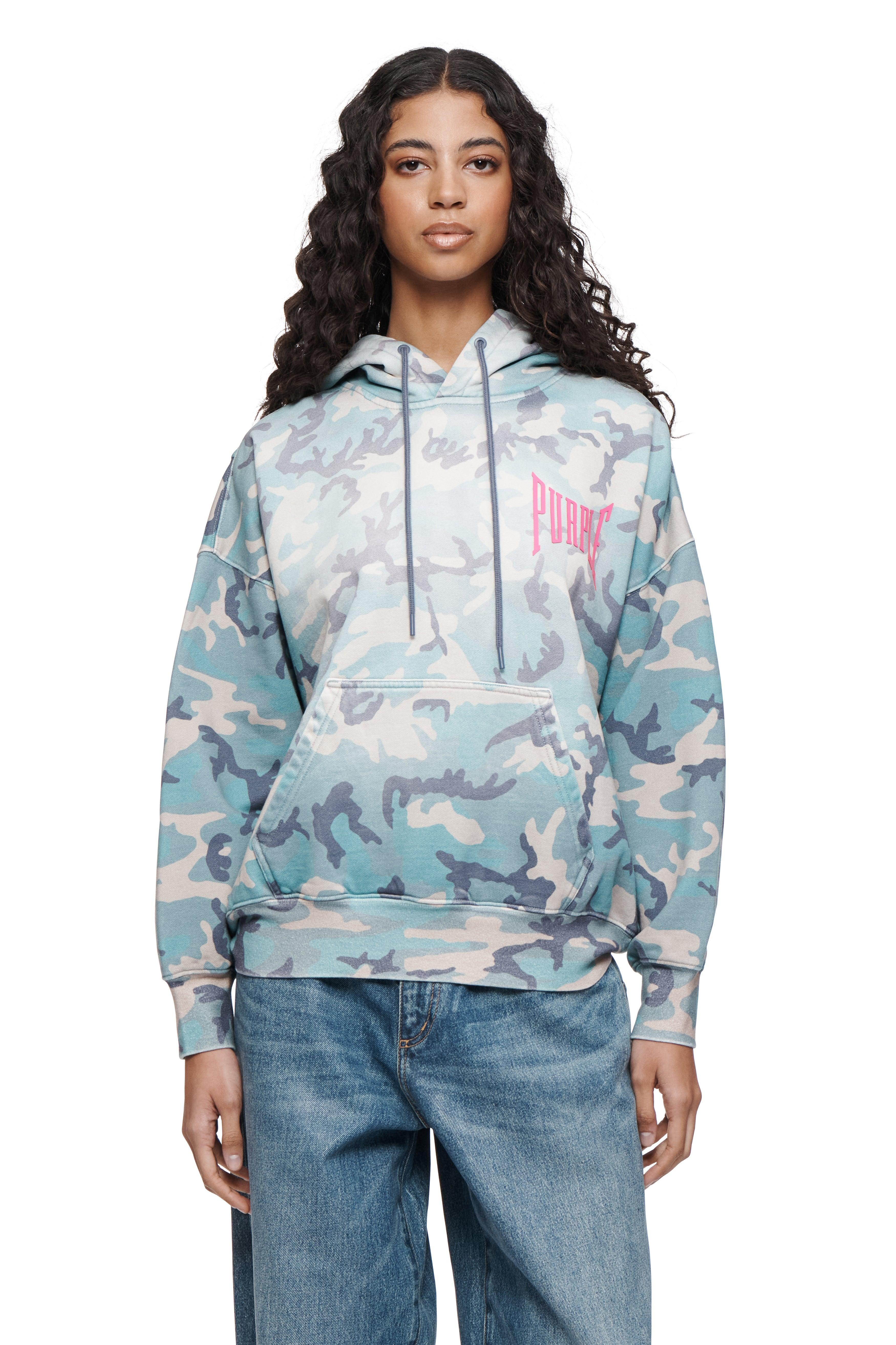 Faded Camo Pull Over Hoodie Female Product Image