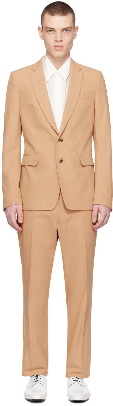 Tan Notched Lapel Suit In 101 Sand Product Image