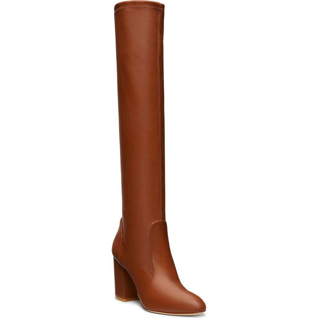 Yuliana Leather Knee Boots In Briddle Brown Product Image