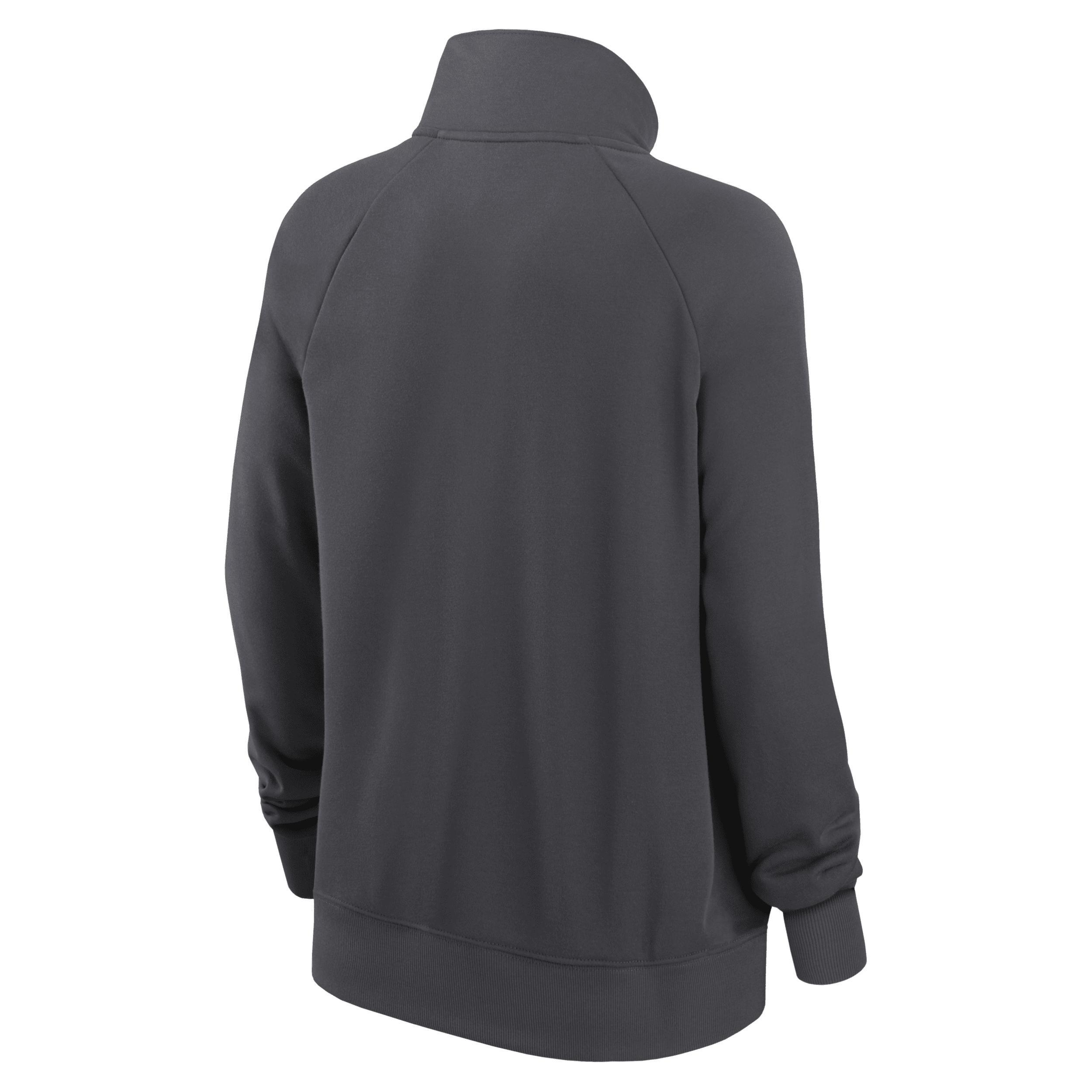 Womens Nike Charcoal Washington Commanders Premium Raglan Performance Half-Zip Sweatshirt Product Image