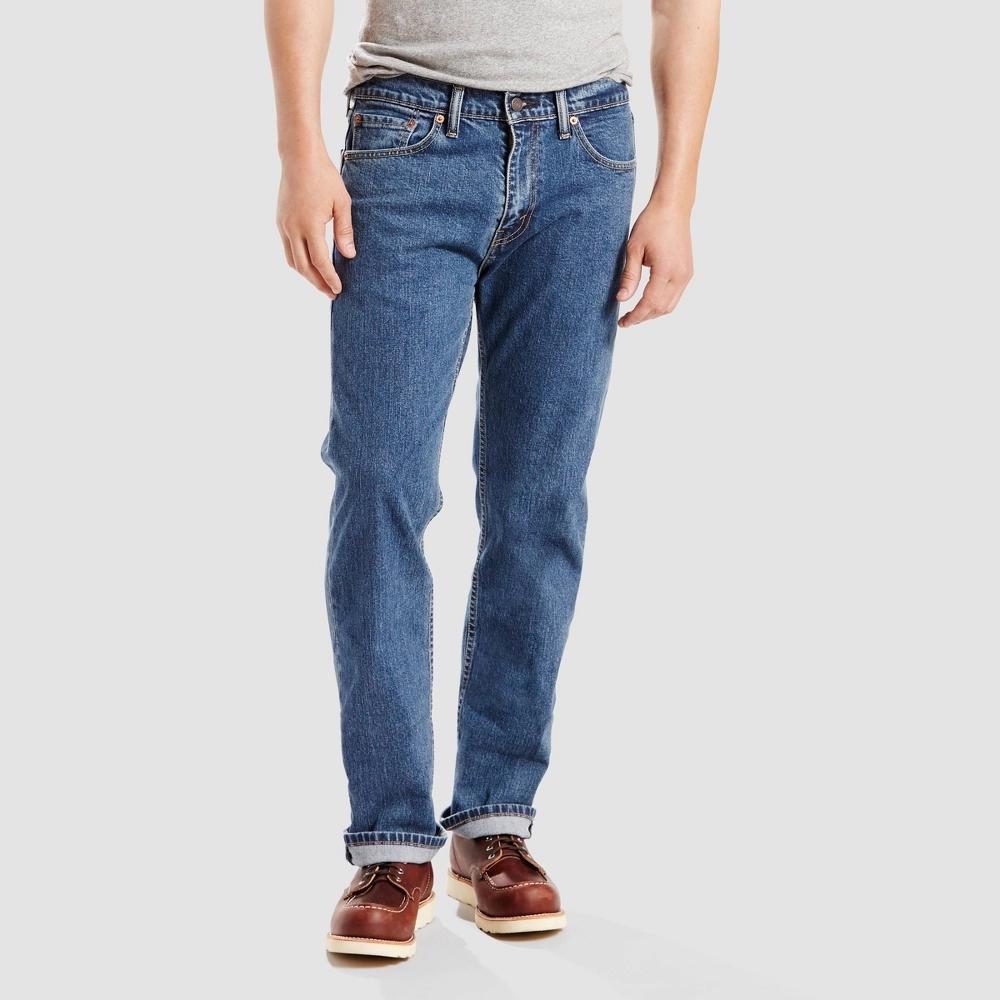 Levis Mens 505 Regular Fit Straight Jeans Denim 32x30 Product Image