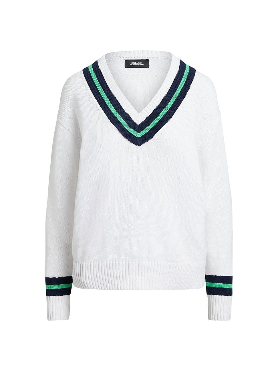 Womens Cricket Striped Cotton Sweater Product Image