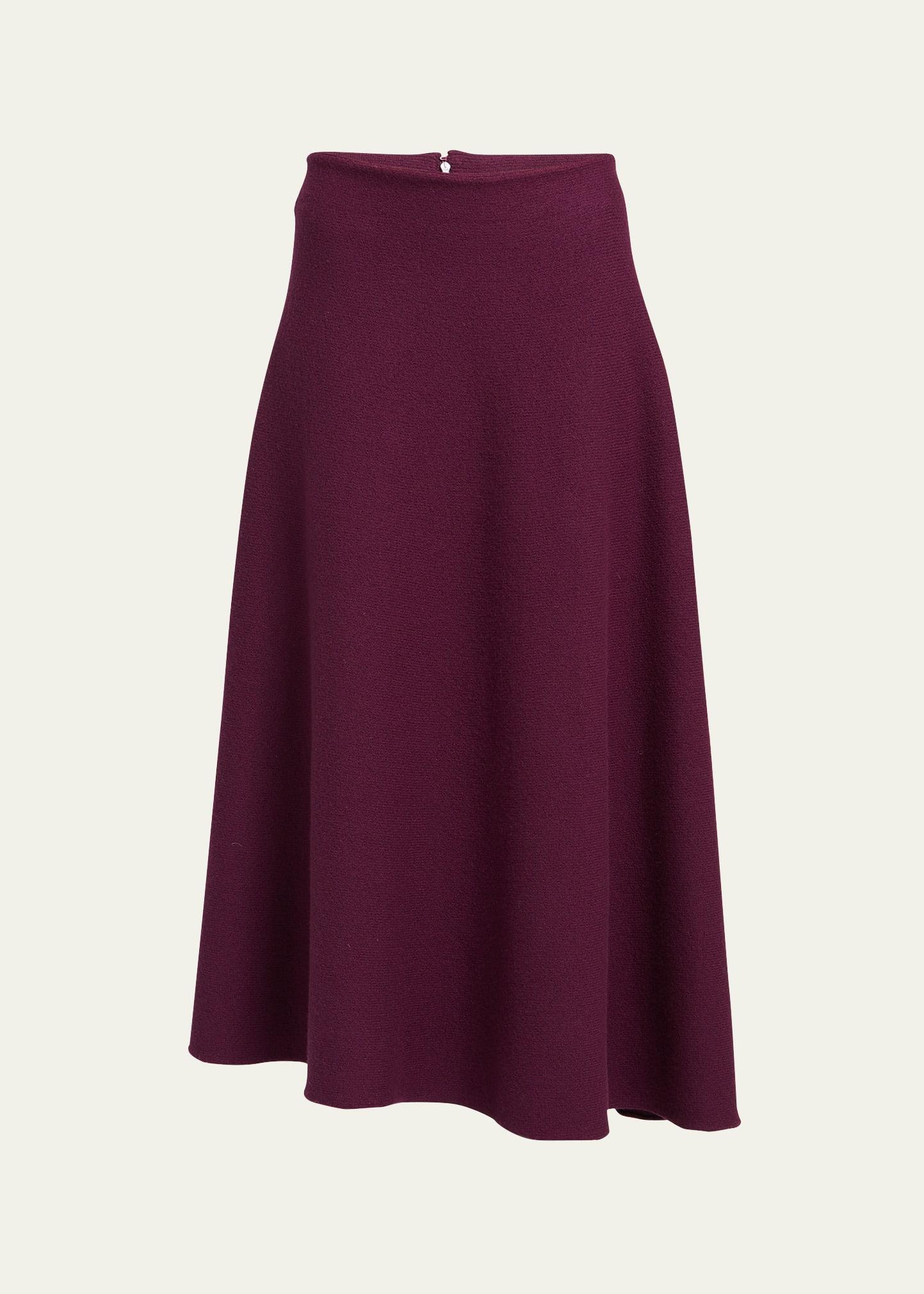 Womens Asymmetric Wool Midi-Skirt Product Image