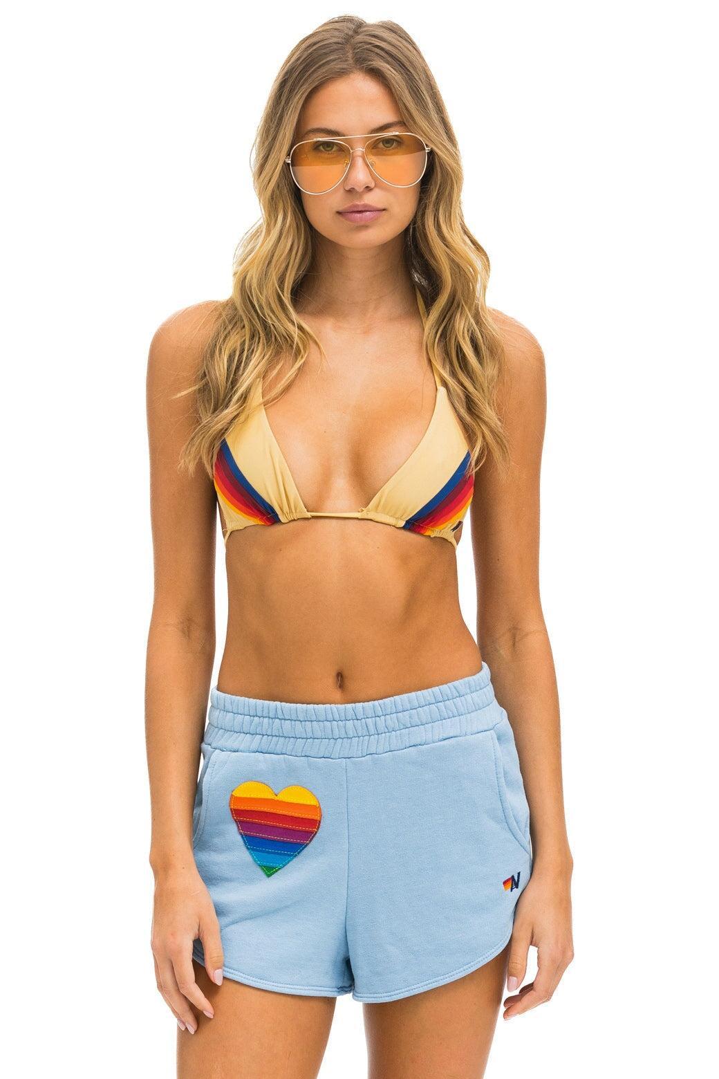 RAINBOW HEART STITCH LOUNGER SHORT - ICE Female Product Image