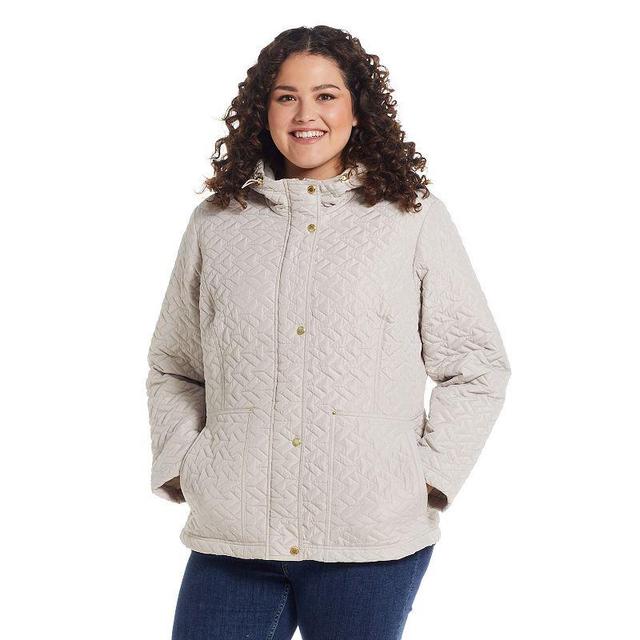 Plus Size Weathercast Hooded Quilted Jacket, Womens Grey Hearth Product Image