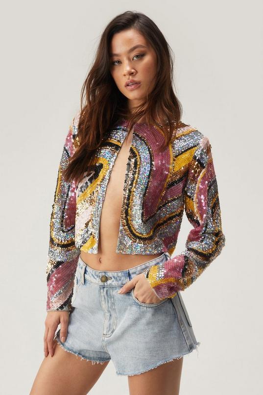 Abstract Statement Sequin Jacket Product Image