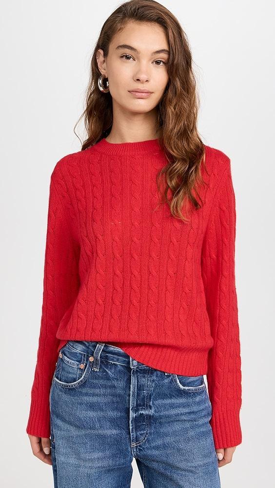 White + Warren Cashmere Featherweight Cable Crew Sweater | Shopbop Product Image