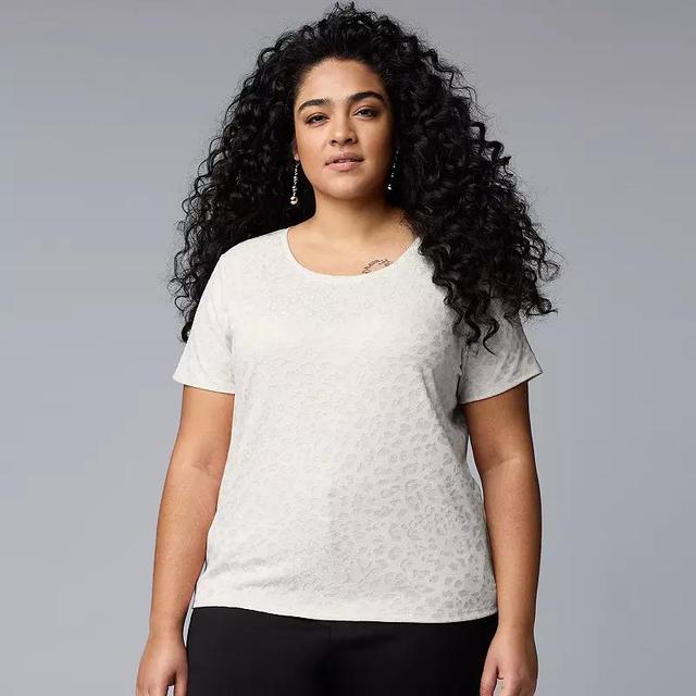 Plus Size Simply Vera Vera Wang Relaxed Core Tee, Womens Product Image