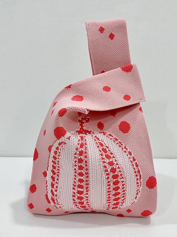 Polka-Dot Split-Joint Woven Bags Handbags Product Image