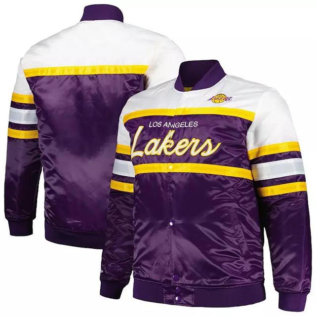 Mens Mitchell & Ness /Gold Los Angeles Lakers Big & Tall Heavyweight Full-Snap Satin Jacket Product Image