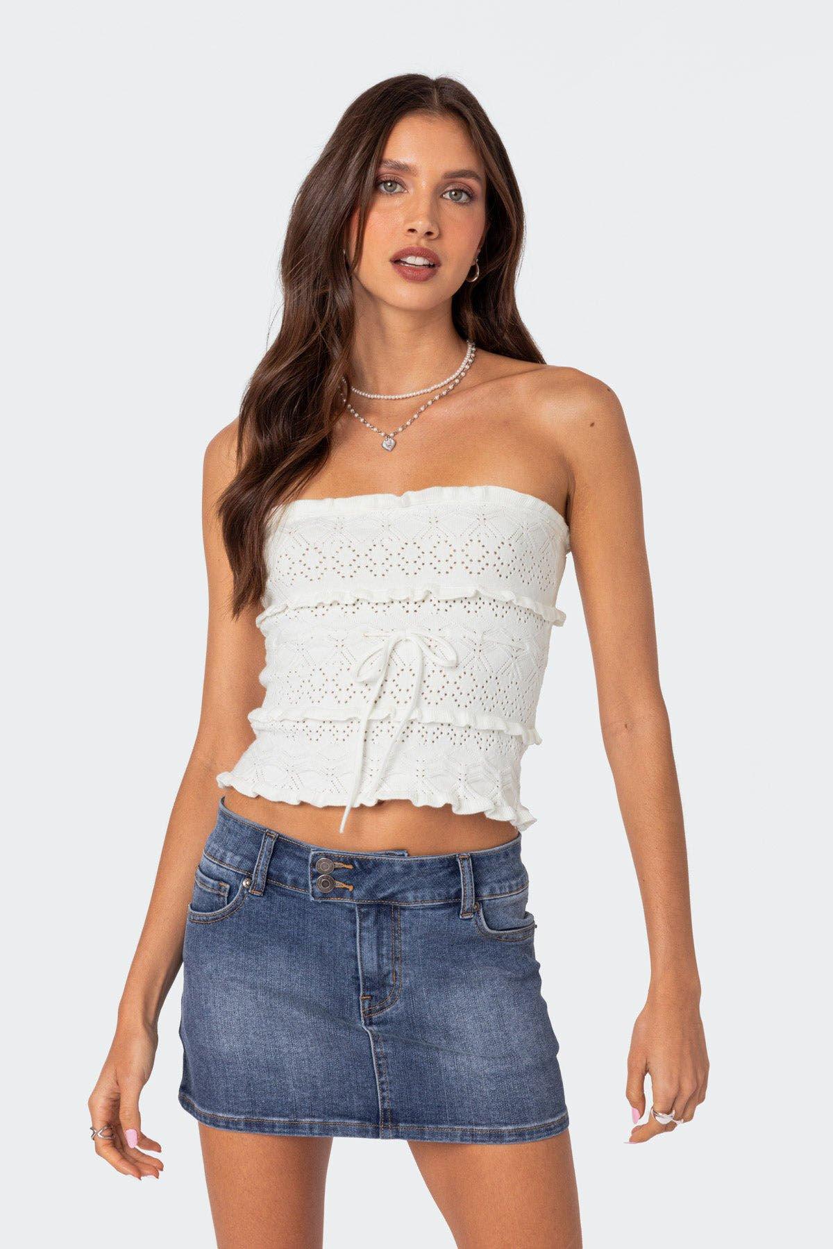 Edikted Women's Cecily Strapless Knit Top Product Image