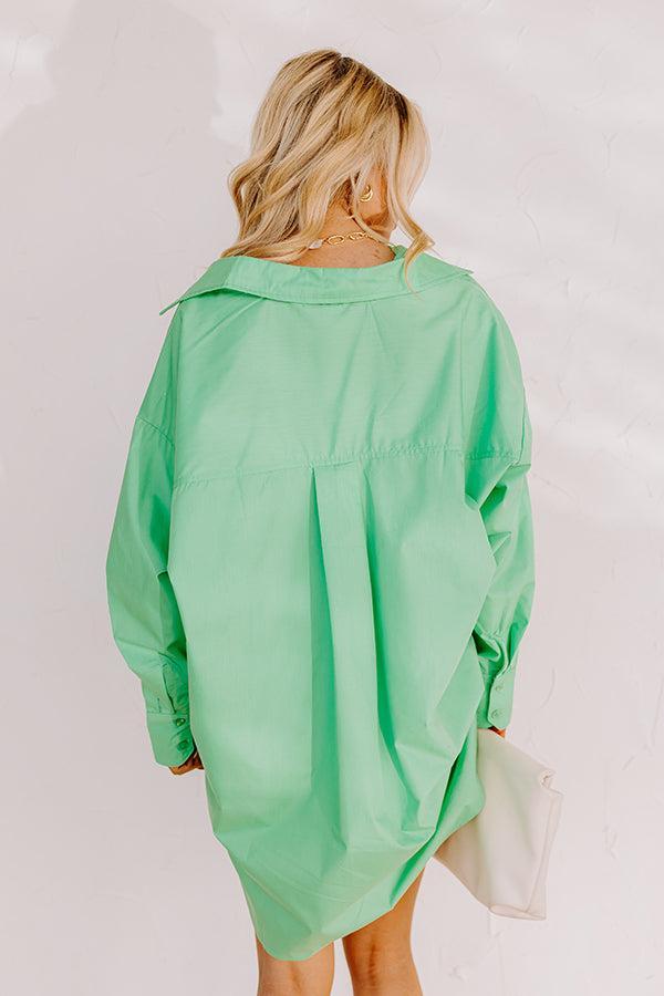 Urban Adventures Oversized Button Up In Kelly Green Product Image