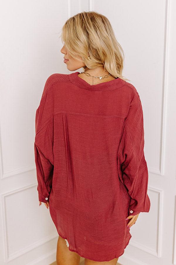 Sunny Saturday Shift Top In Wine Curves Product Image