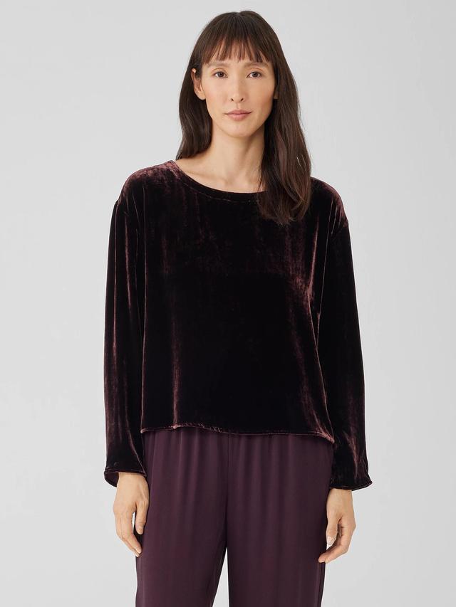 EILEEN FISHER Velvet Ballet Neck Box-Topfemale Product Image