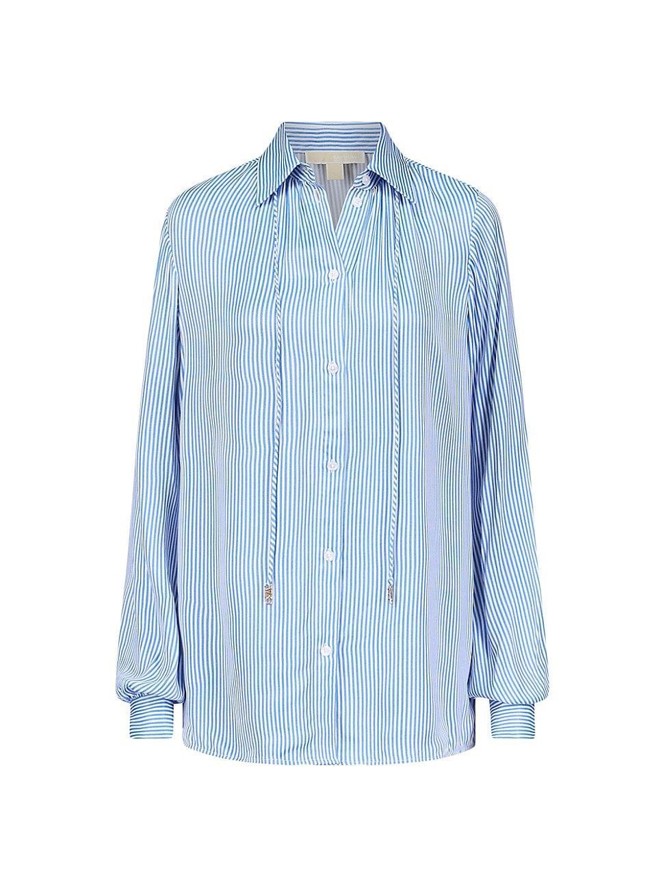 Womens Self-Tie Pinstripe Shirt product image