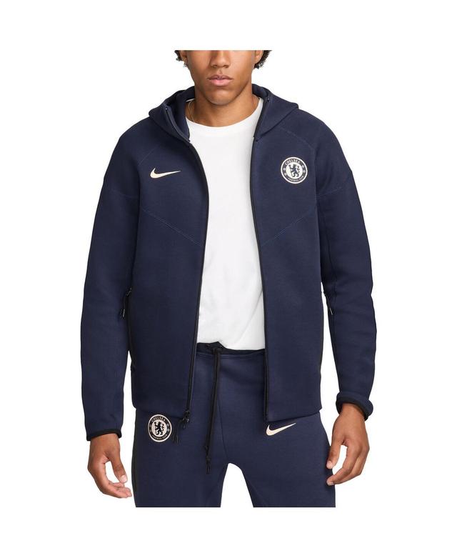 Nike Mens Navy Chelsea Tech Fleece Full-Zip Hoodie Product Image