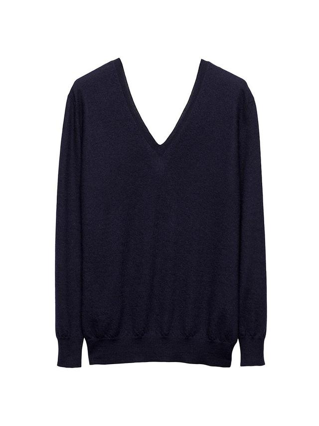 Womens V-Neck Cashmere Sweater Product Image