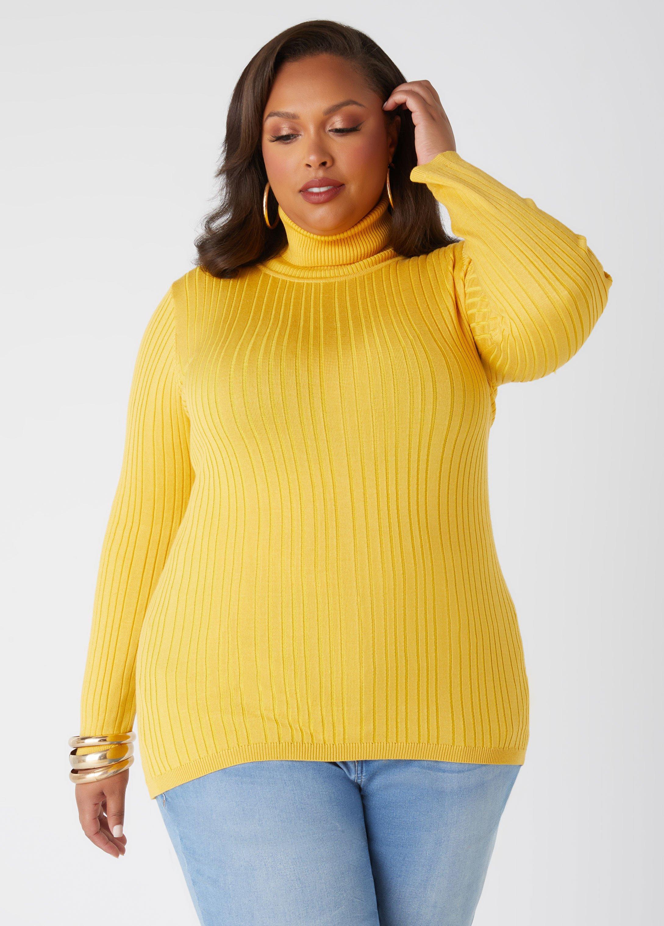 Plus Size Ribbed Turtleneck Sweater Ashley Stewart product image