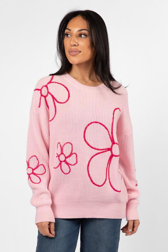 Hold My Hand Pink Floral Sweater Product Image