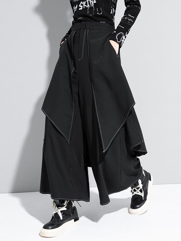 Loose False-Two Split-Joint Wide-Leg Pants Product Image