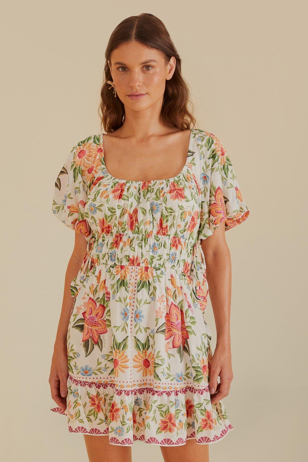 Off-White Bloom Garden Euroflax™Premium Linen Mini Dress Product Image