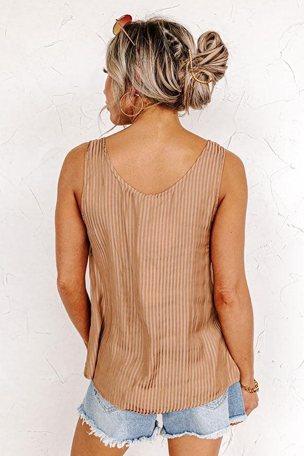 New To Love Satin Top In Tan Product Image