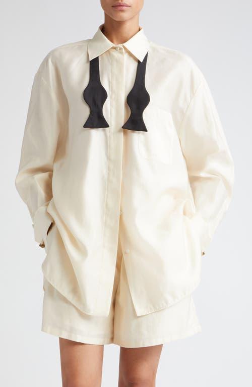 Max Mara Marea Oversize Button-Up Shirt with Bow Tie Product Image