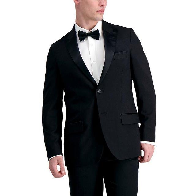 Mens Haggar Premium Comfort Peak Lapel Tailored-Fit Black Tuxedo Jacket Product Image