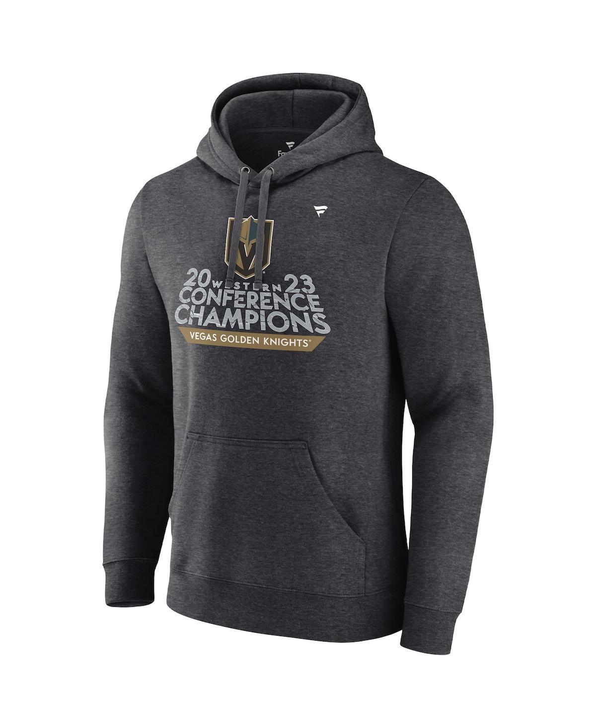 Mens Fanatics Heather Charcoal Vegas Golden Knights 2023 Western Conference Champions Locker Room Pullover Hoodie Product Image