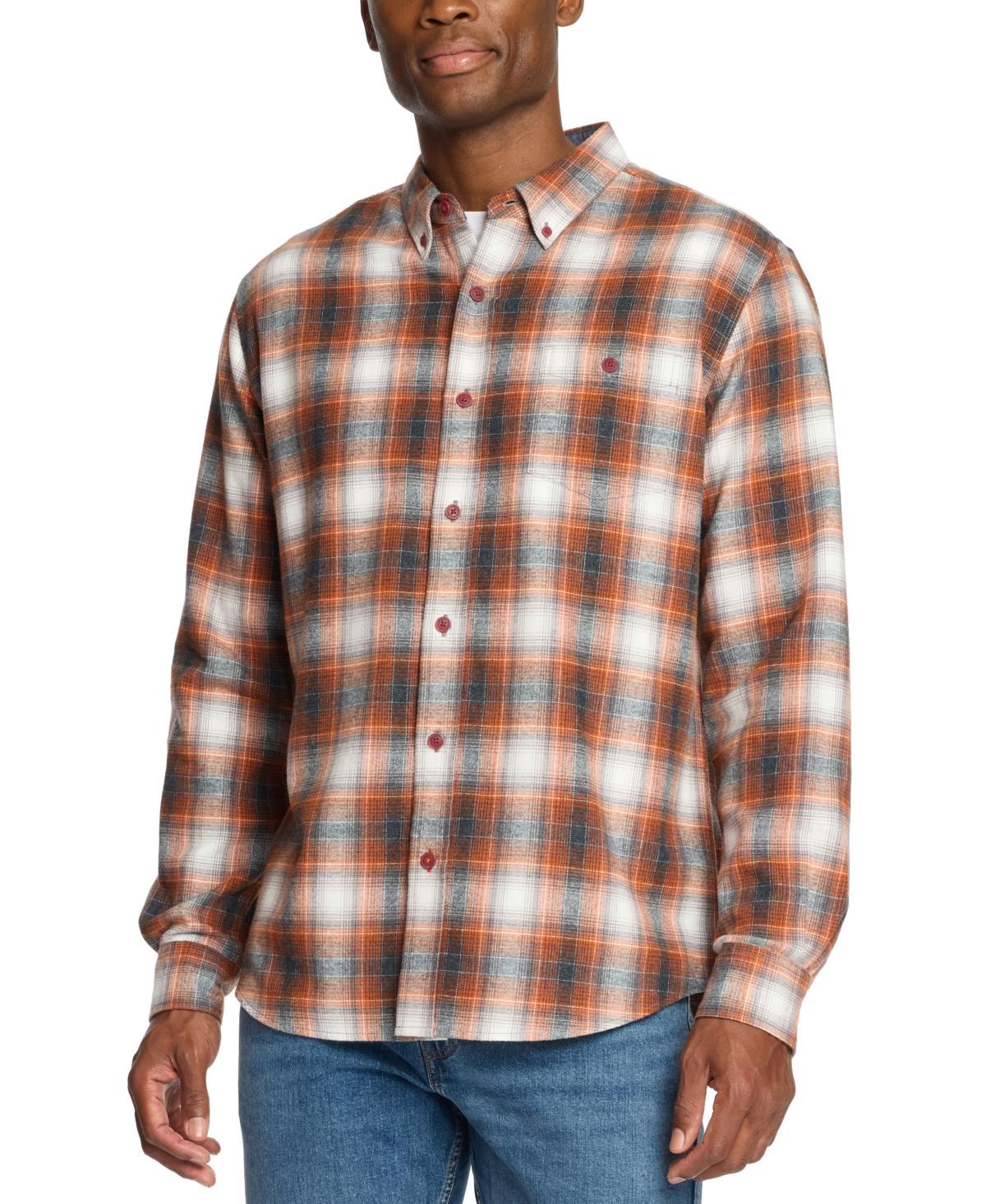 Weatherproof Vintage Mens Regular-Fit Plaid Button-Down Flannel Shirt Product Image