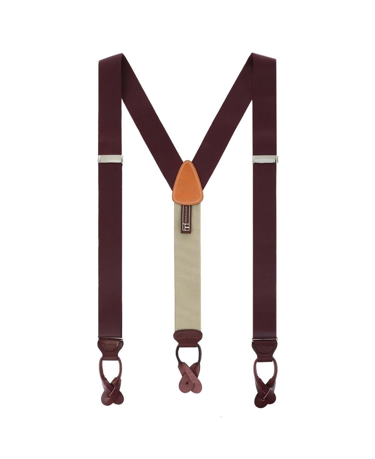 Trafalgar Mens Hudson Solid Button End Suspenders Product Image