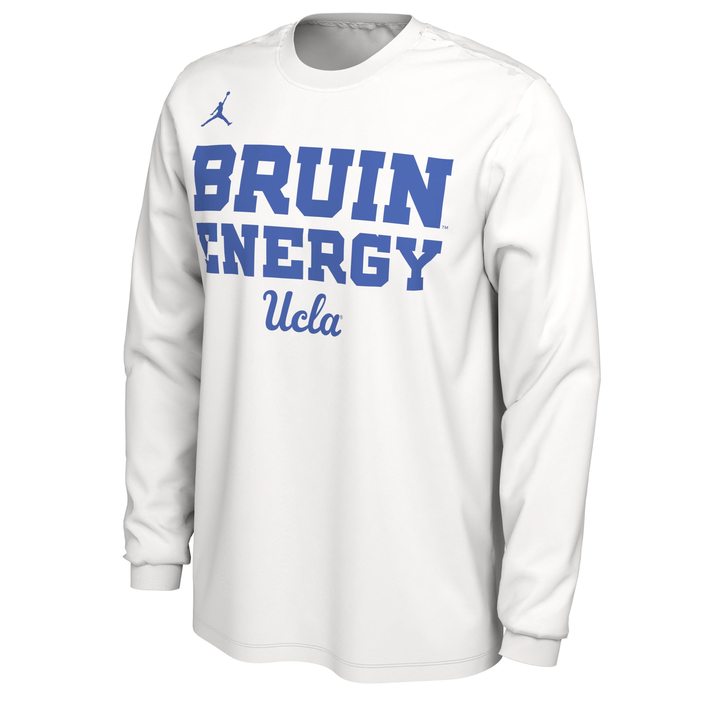 Mens and Womens Jordan White Ucla Bruins 2024 On-Court Bench Energy Long Sleeve T-shirt Product Image