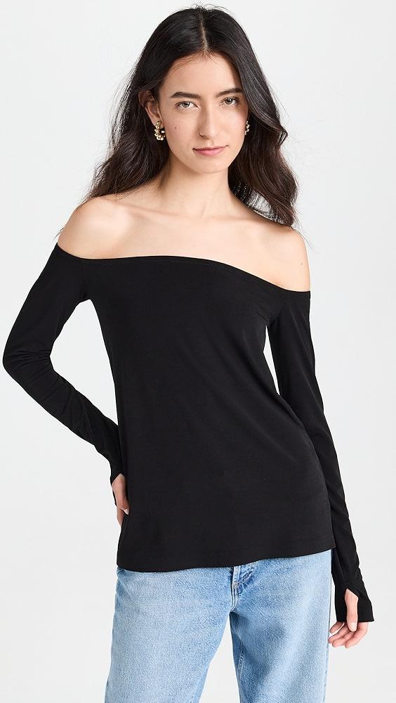 Norma Kamali Long Sleeve Off Shoulder Top | Shopbop product image