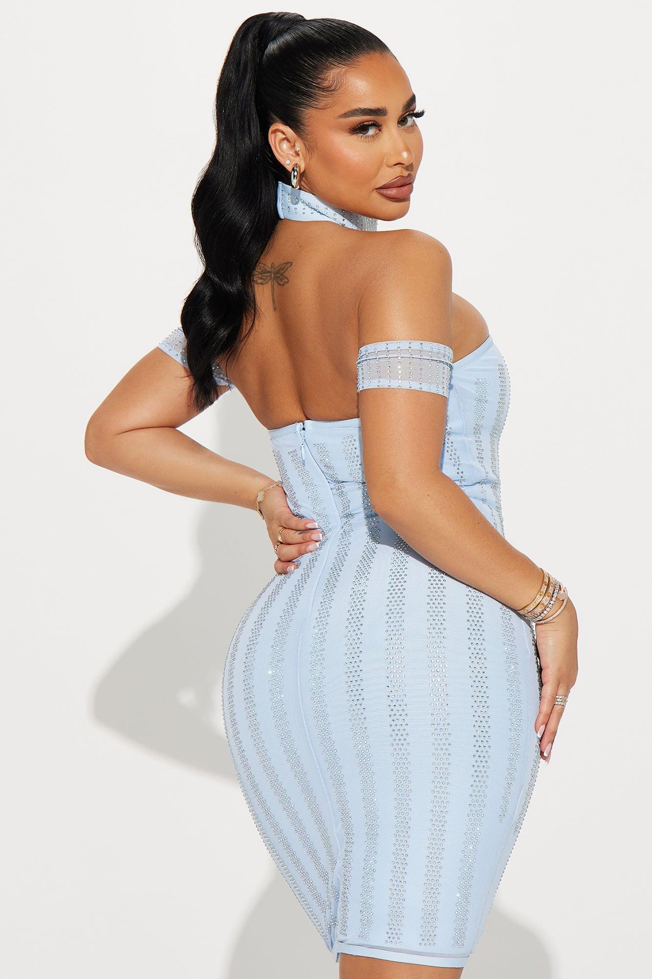 Celestial Bandage Midi Dress - Light Blue Product Image