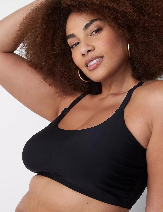 Lane Bryant No-Wire Scoop-Neck Bikini Swim Top 20 Black Product Image