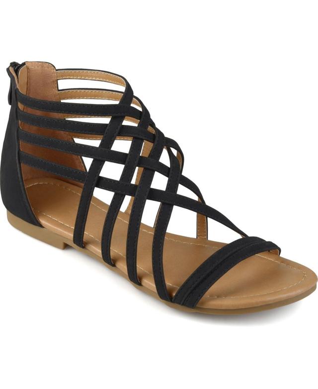 Journee Collection Womens Hanni Crisscross Strappy Flat Sandals Product Image