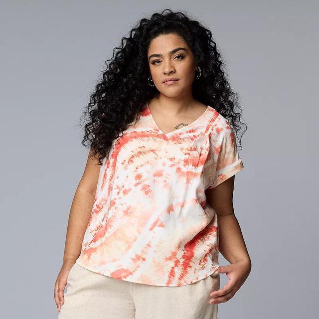 Plus Size Simply Vera Vera Wang Dolman Popover Top, Womens Product Image