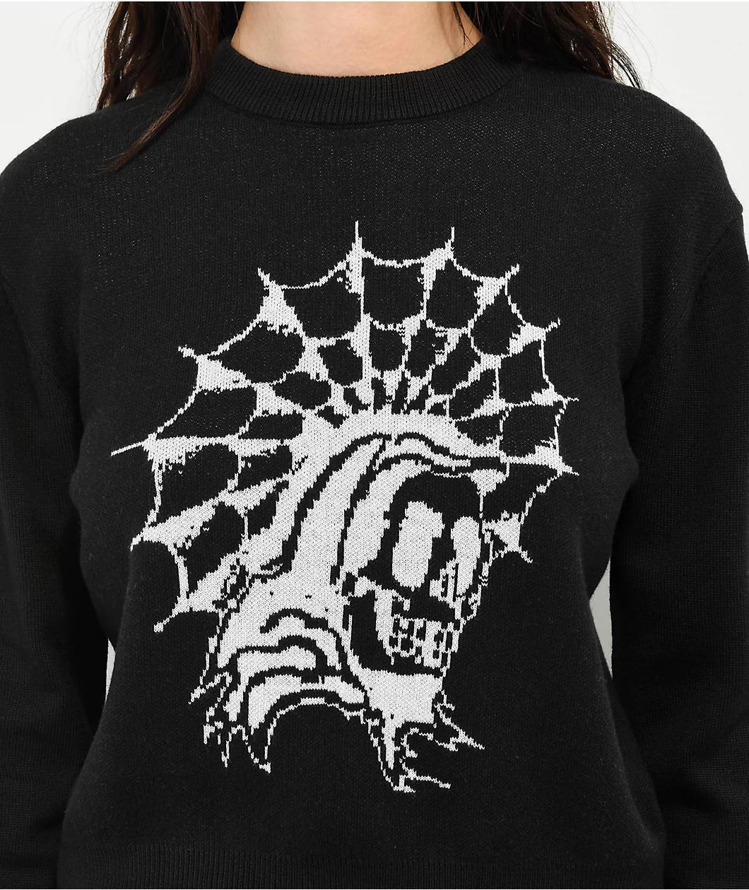 Empyre Jax Skull Black Crop Sweater Product Image